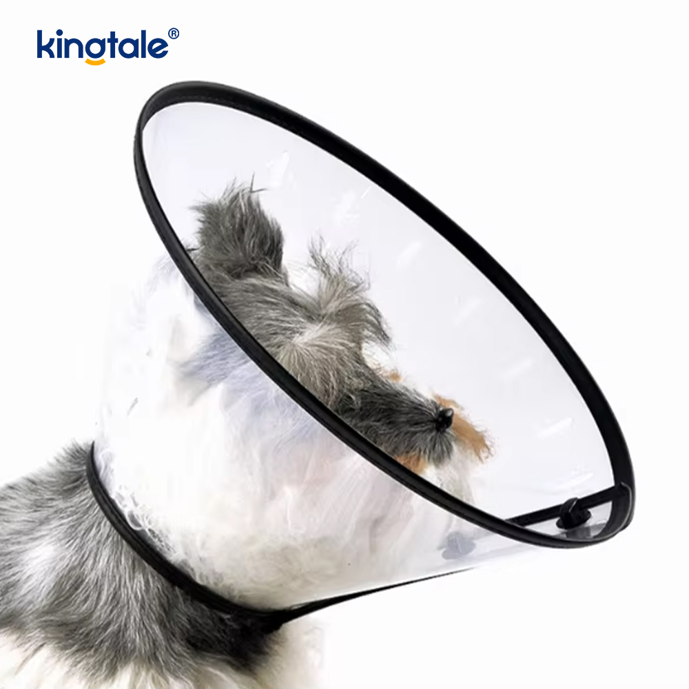 Kingtale Justerbar Mjuk Pet Recovery Halsband för Hundar Katter Hållbar Solid Plast Personlig skyddande plastkon