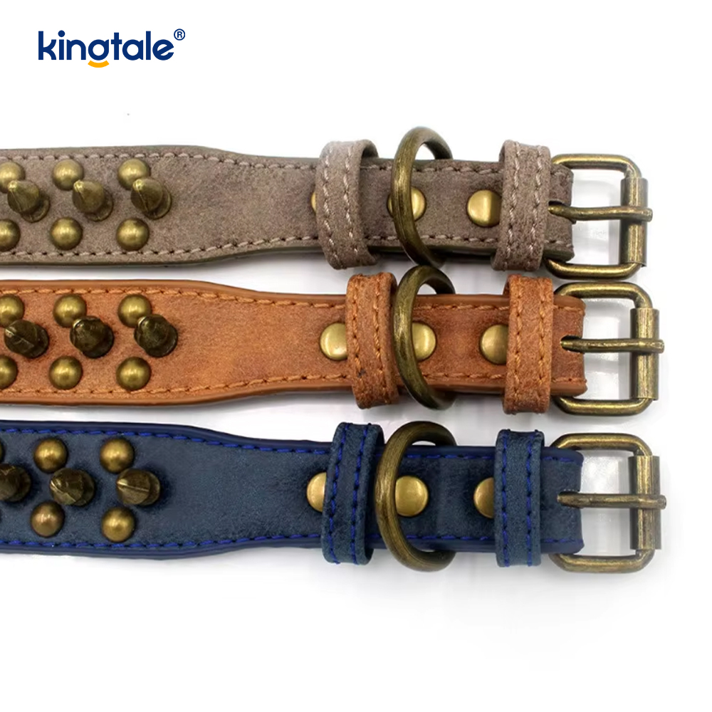 Anti-bite Rivet PU Pet Halsband