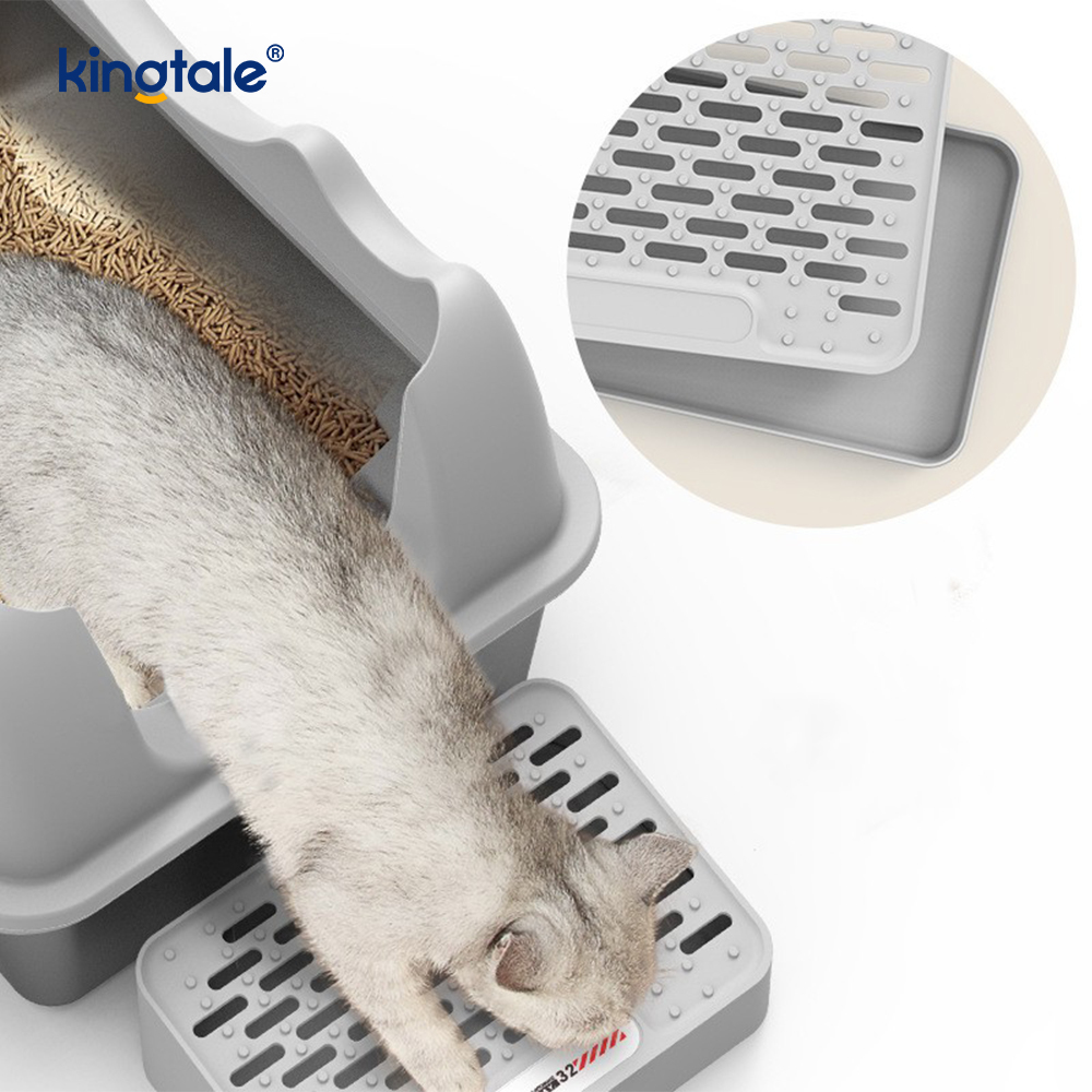 Kattskräp i rostfritt stål med fotpedal Metallströlåda högsidig, aldrig