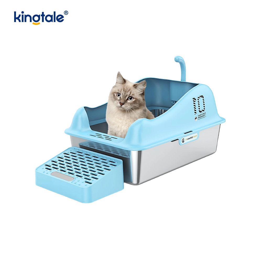 Kattskräp i rostfritt stål med fotpedal Metallströlåda högsidig, aldrig