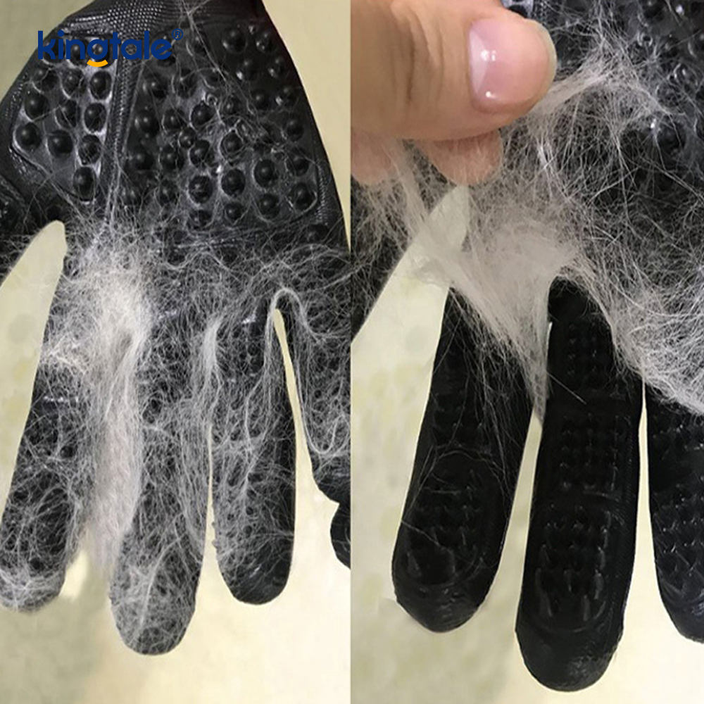 Pet Hair Remover Glove Gentle Pet Grooming Glove Borste Avlägsningshandske