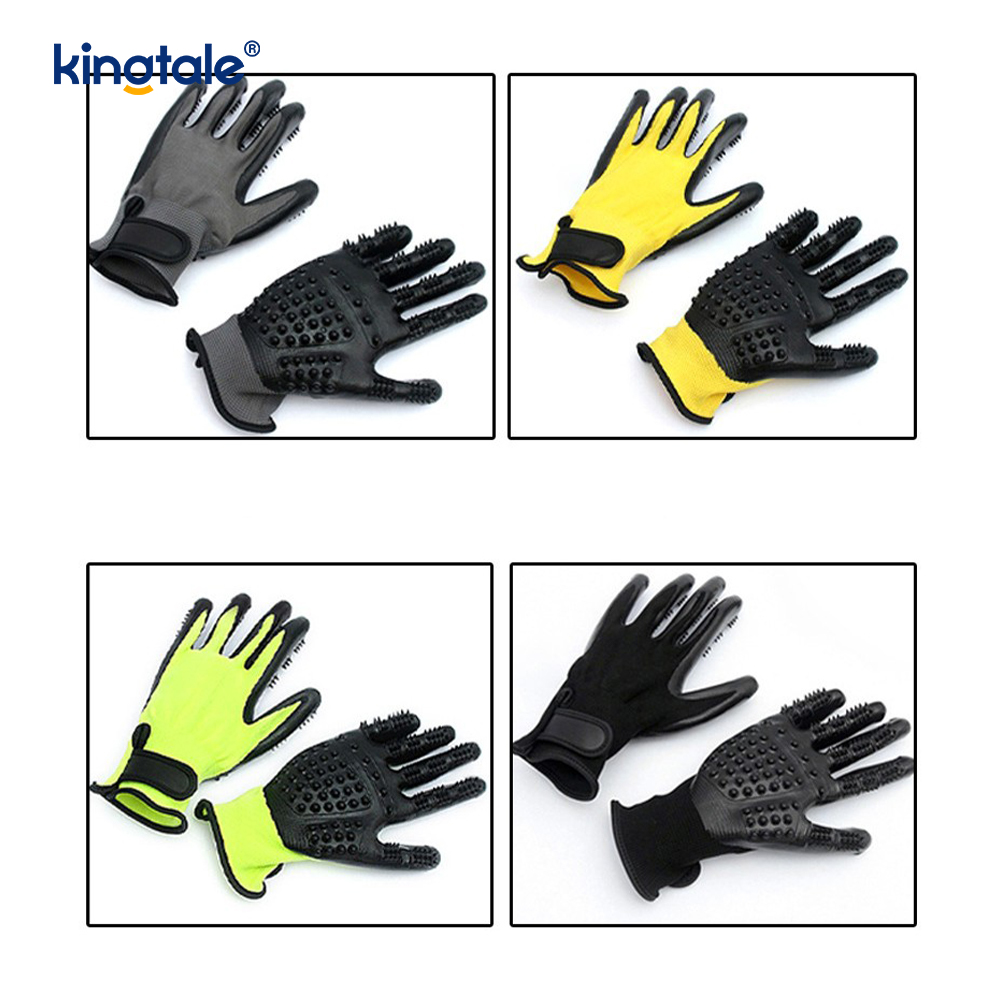 Pet Hair Remover Glove Gentle Pet Grooming Glove Borste Avlägsningshandske