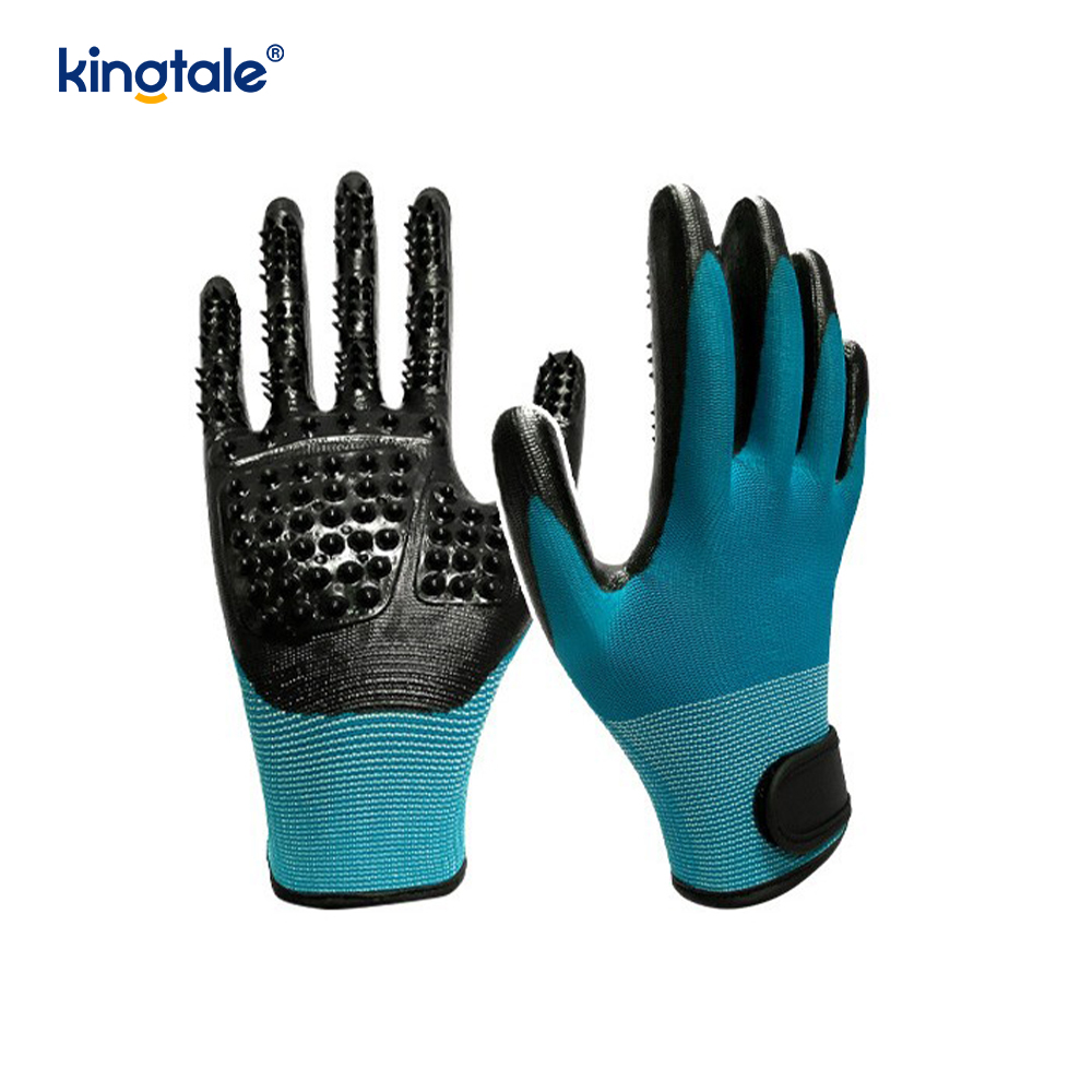 Pet Hair Remover Glove Gentle Pet Grooming Glove Borste Avlägsningshandske