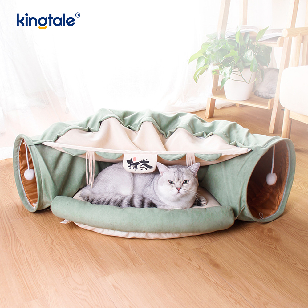 Hopfällbar Cat Play Tunnel Interactive Toy Maze Cat House Tunnels Indoor