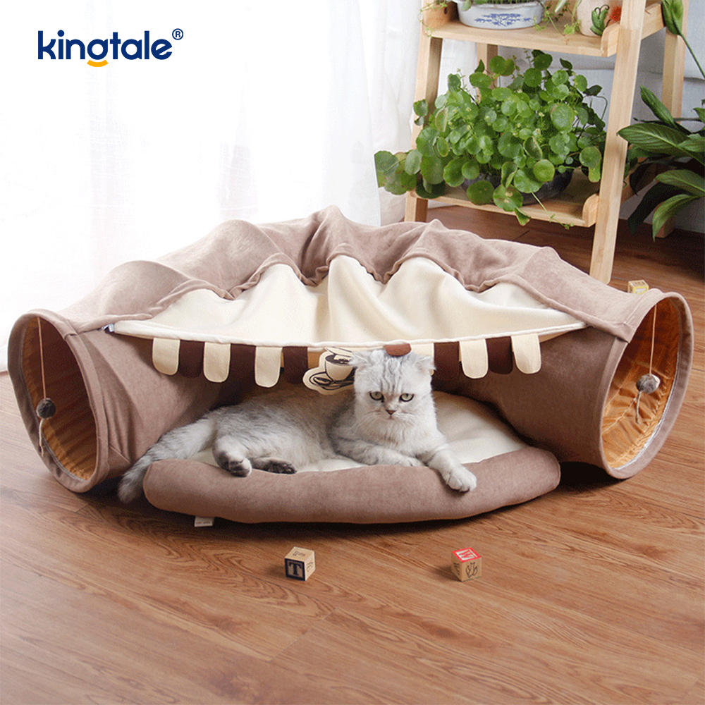 Hopfällbar Cat Play Tunnel Interactive Toy Maze Cat House Tunnels Indoor