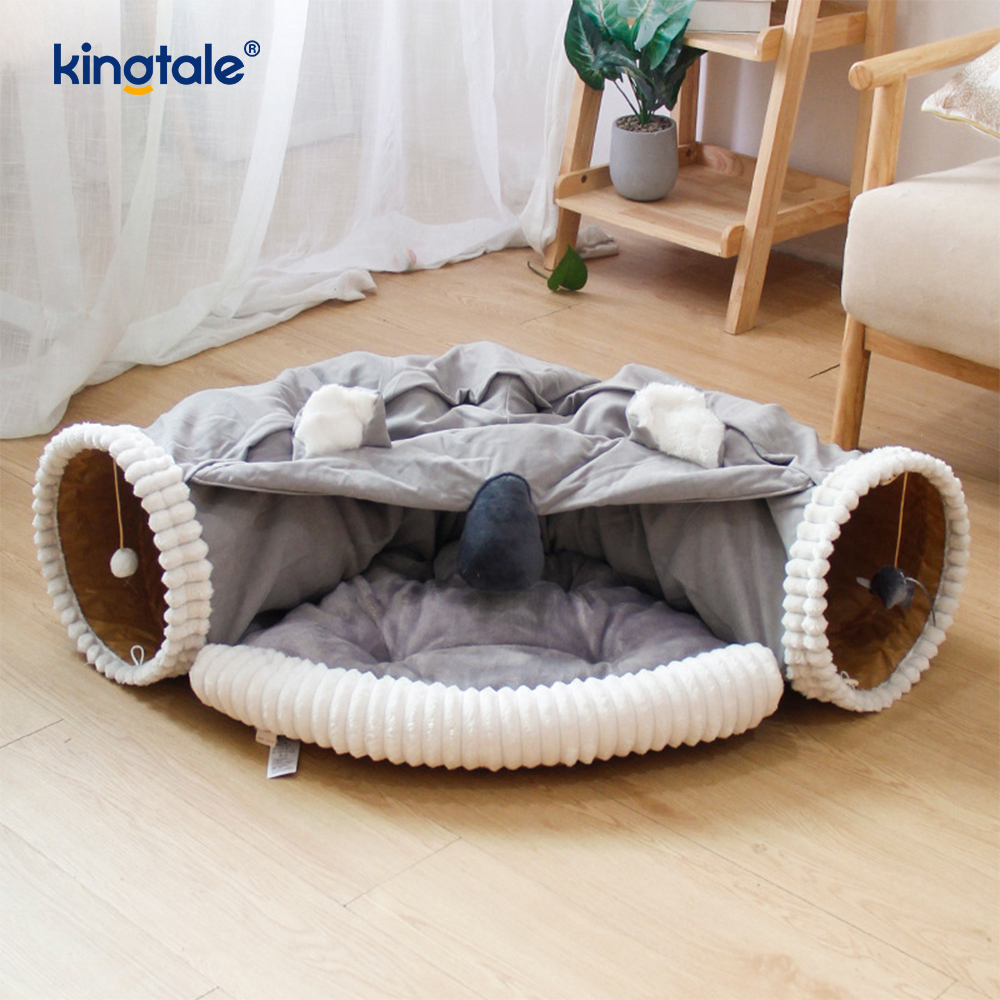 Hopfällbar Cat Play Tunnel Interactive Toy Maze Cat House Tunnels Indoor
