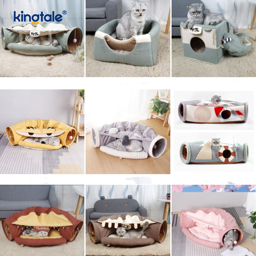 Hopfällbar Cat Play Tunnel Interactive Toy Maze Cat House Tunnels Indoor