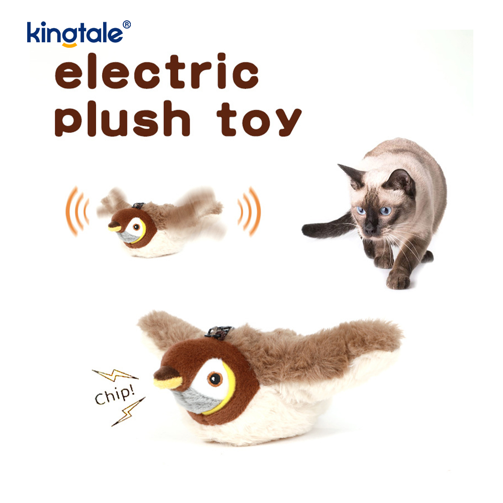 Simulerad Sparrow Pet Plyschleksak för alla raser Cat Kicker Catnip Toys Sparrow