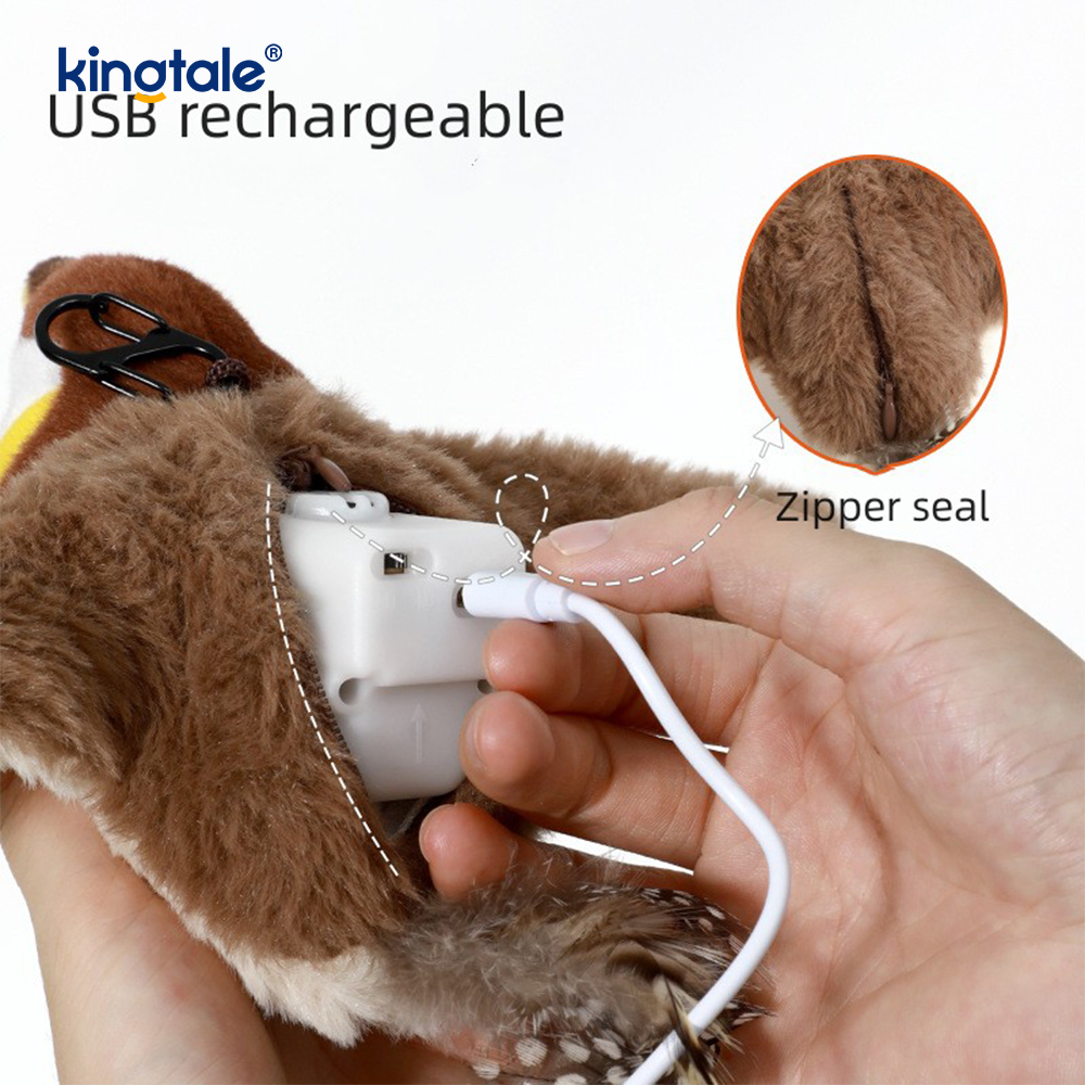 Simulerad Sparrow Pet Plyschleksak för alla raser Cat Kicker Catnip Toys Sparrow