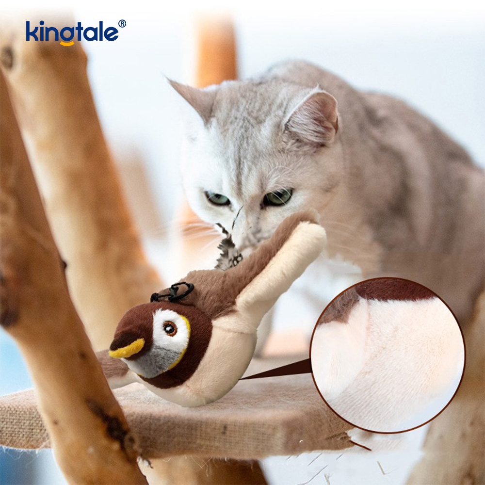 Simulerad Sparrow Pet Plyschleksak för alla raser Cat Kicker Catnip Toys Sparrow