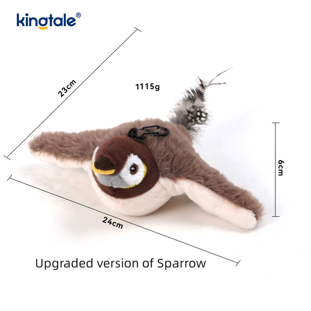 Simulerad Sparrow Pet Plyschleksak för alla raser Cat Kicker Catnip Toys Sparrow