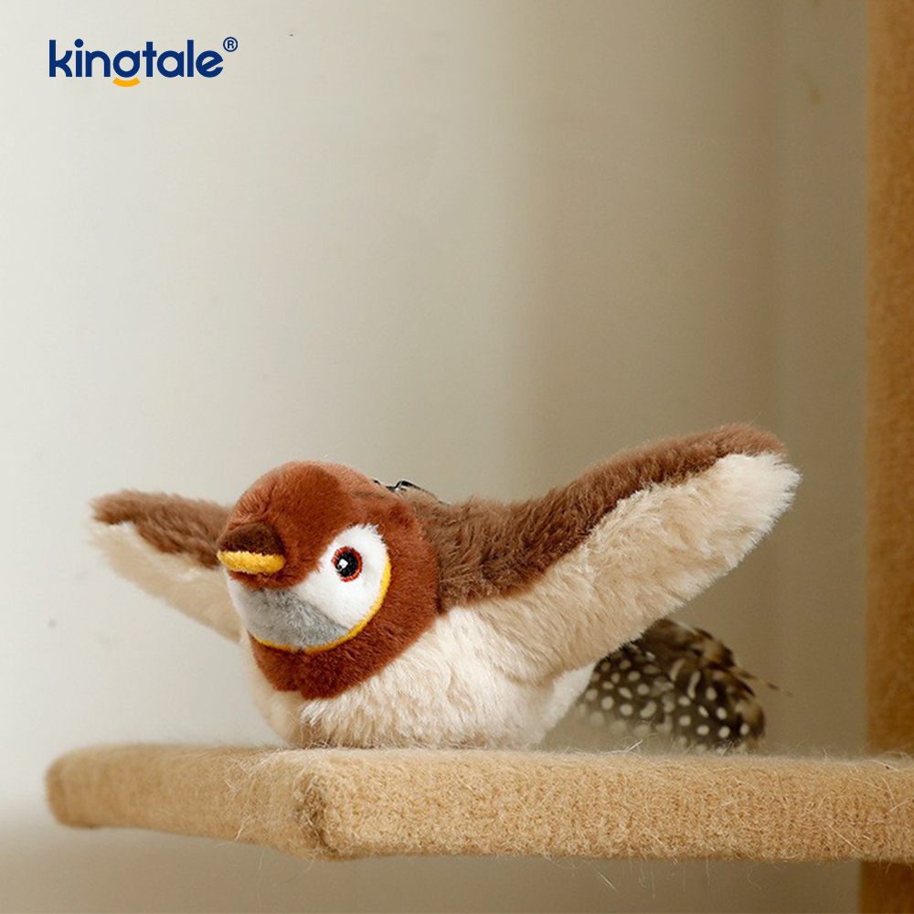Simulerad Sparrow Pet Plyschleksak för alla raser Cat Kicker Catnip Toys Sparrow