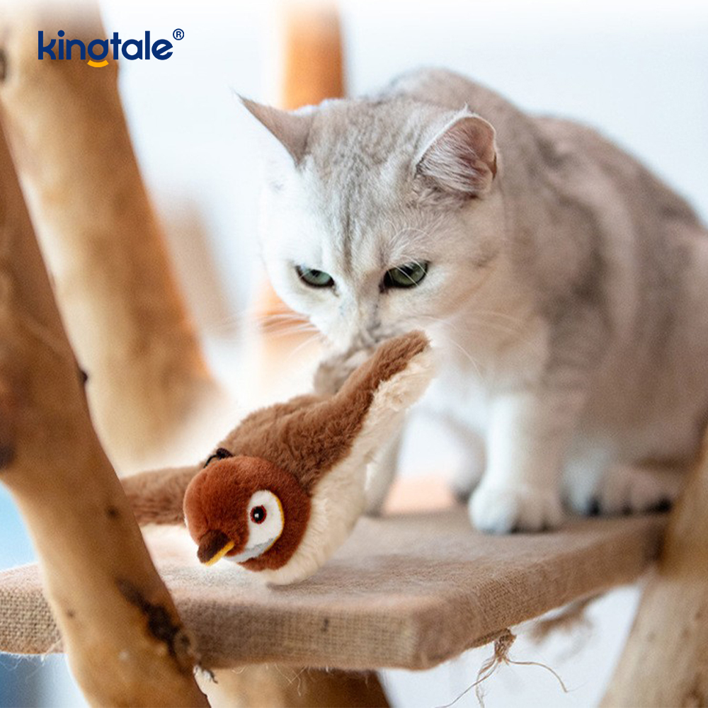 Simulerad Sparrow Pet Plyschleksak för alla raser Cat Kicker Catnip Toys Sparrow