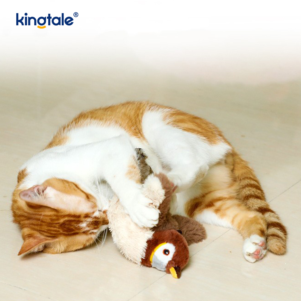 Simulerad Sparrow Pet Plyschleksak för alla raser Cat Kicker Catnip Toys Sparrow