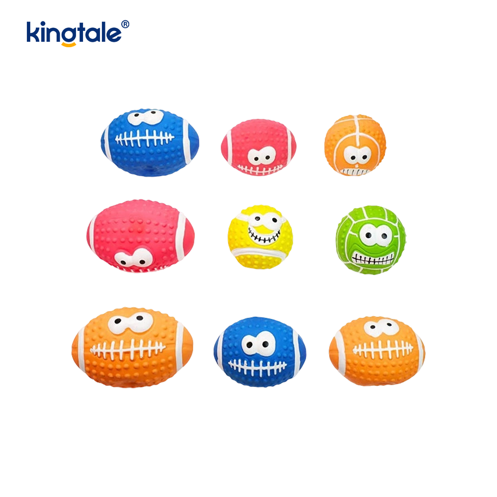 Pet Toy Latex gör ljud Smiley Face Ball inomhus och utomhus