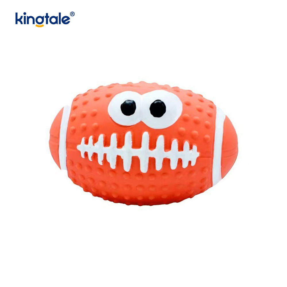 Pet Toy Latex gör ljud Smiley Face Ball inomhus och utomhus