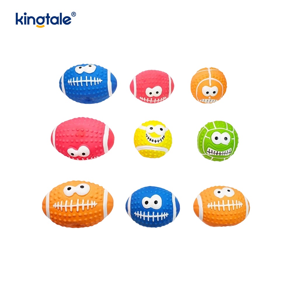 Pet Toy Latex gör ljud Smiley Face Ball inomhus och utomhus