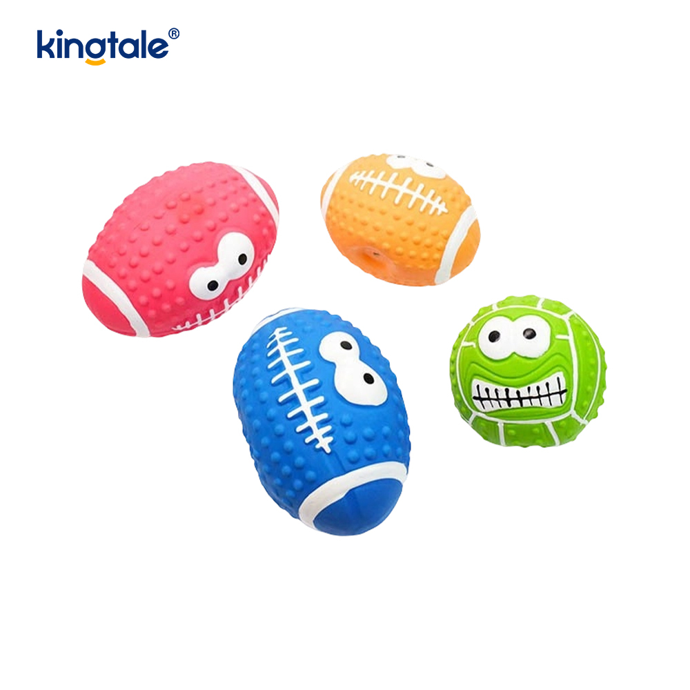 Pet Toy Latex gör ljud Smiley Face Ball inomhus och utomhus