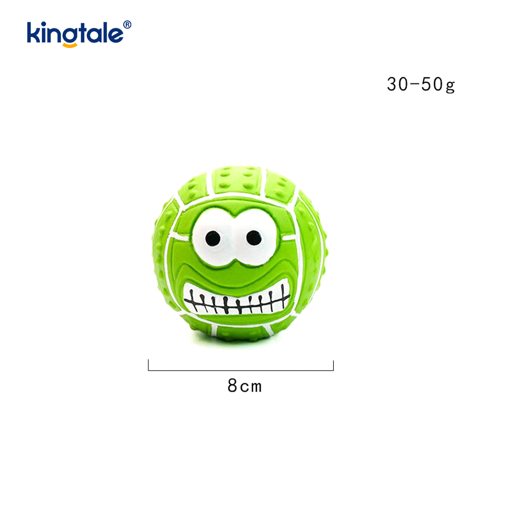 Pet Toy Latex gör ljud Smiley Face Ball inomhus och utomhus