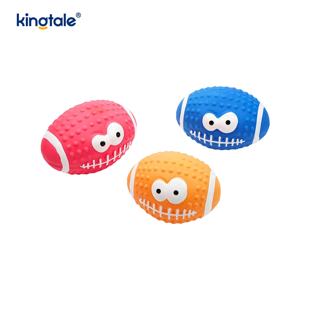 Pet Toy Latex gör ljud Smiley Face Ball inomhus och utomhus