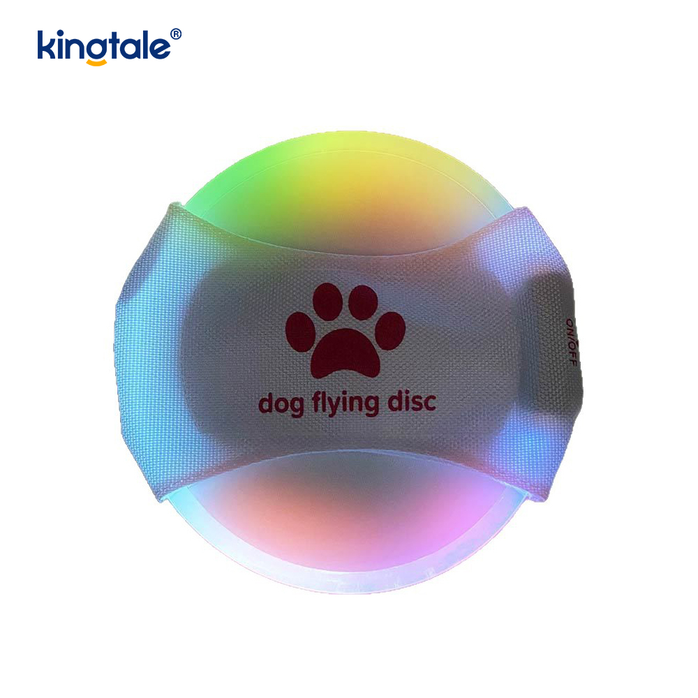 Pet Light-Up Frisbee High Visibility Lighted Pet Training Kasta Spela för träning
