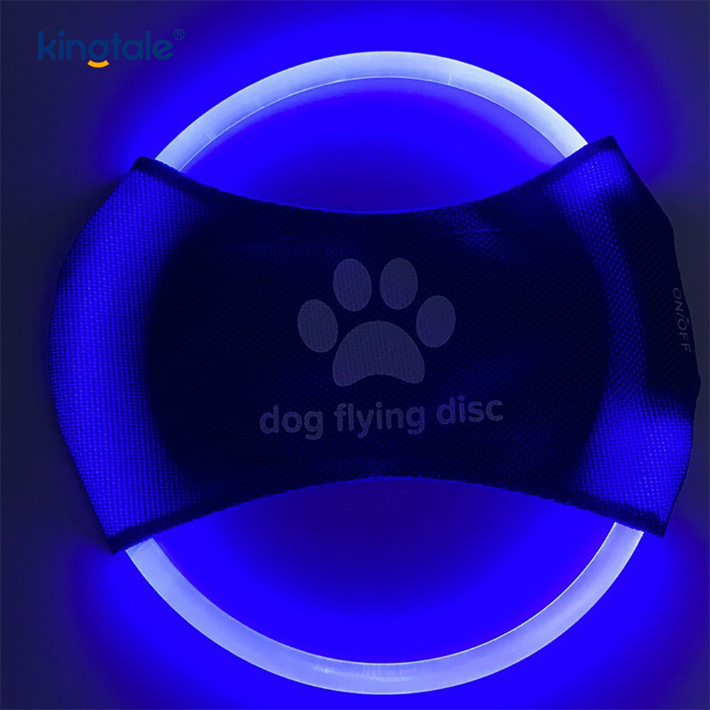 Pet Light-Up Frisbee High Visibility Lighted Pet Training Kasta Spela för träning