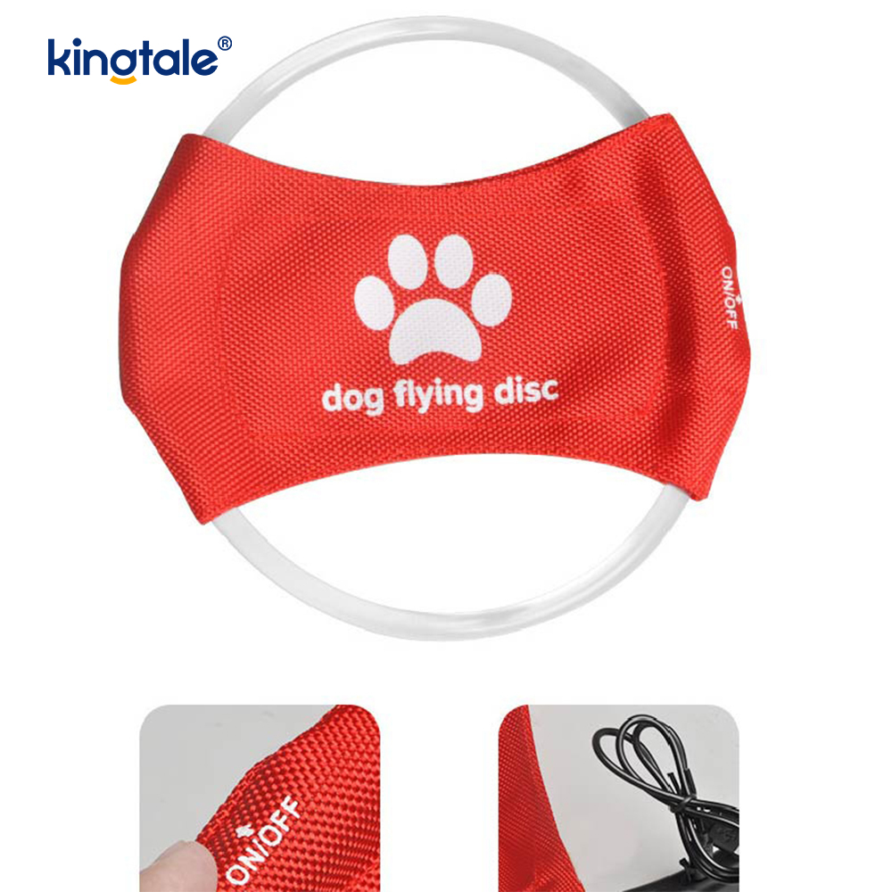 Pet Light-Up Frisbee High Visibility Lighted Pet Training Kasta Spela för träning