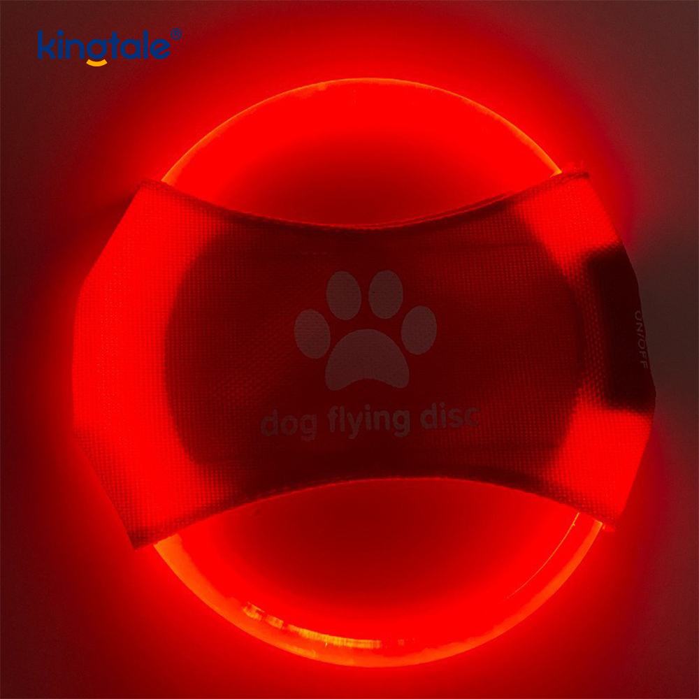 Pet Light-Up Frisbee High Visibility Lighted Pet Training Kasta Spela för träning