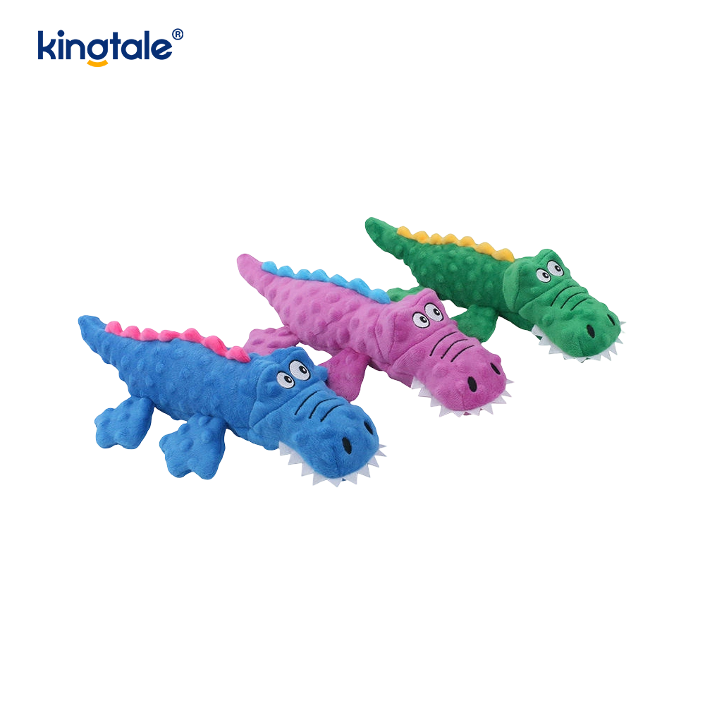Pet Squeak Crocodile Plyschleksak för att rengöra tänder