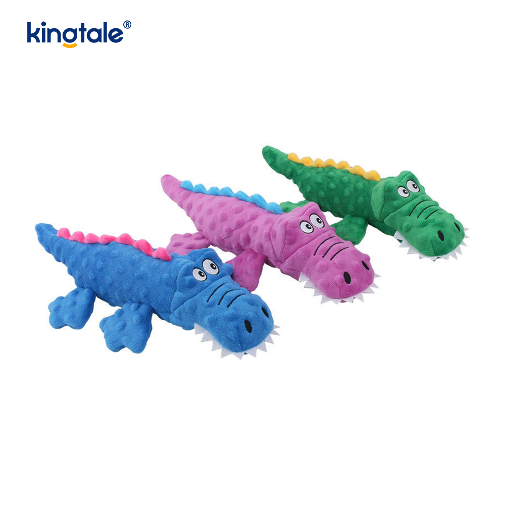 Pet Squeak Crocodile Plyschleksak för att rengöra tänder