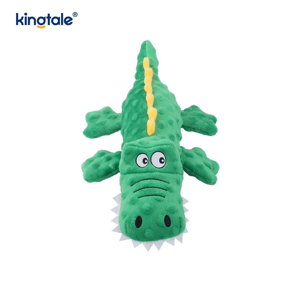 Pet Squeak Crocodile Plyschleksak för att rengöra tänder