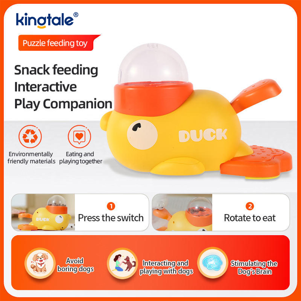 Little Yellow Duck Pet Feeder Interactive Dog Toys Food Puzzle Slow Feeder