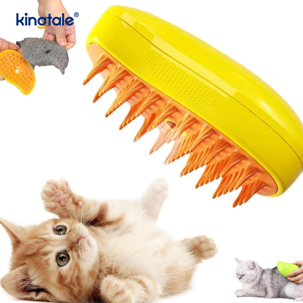 Cat Steam Brush 3 In 1 Steamy Pet Brush Silikonmassage Dog Hair Remover Kam