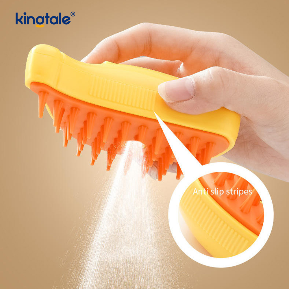Cat Steam Brush 3 In 1 Steamy Pet Brush Silikonmassage Dog Hair Remover Kam