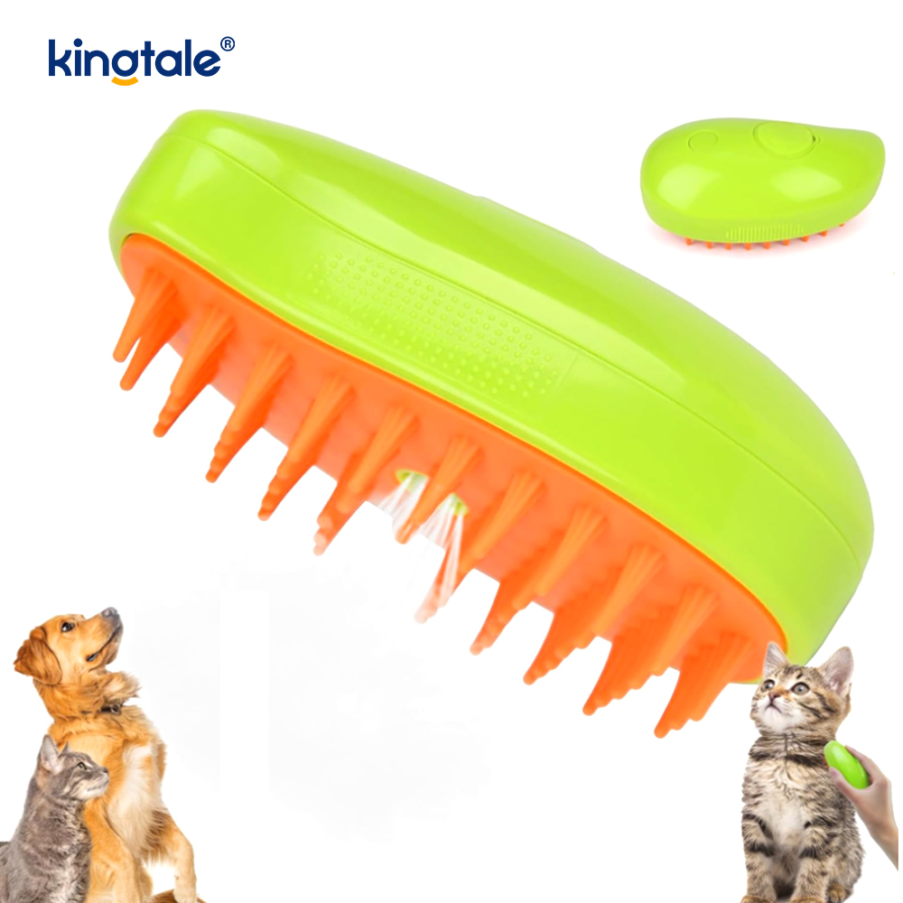 Cat Steam Brush 3 In 1 Steamy Pet Brush Silikonmassage Dog Hair Remover Kam