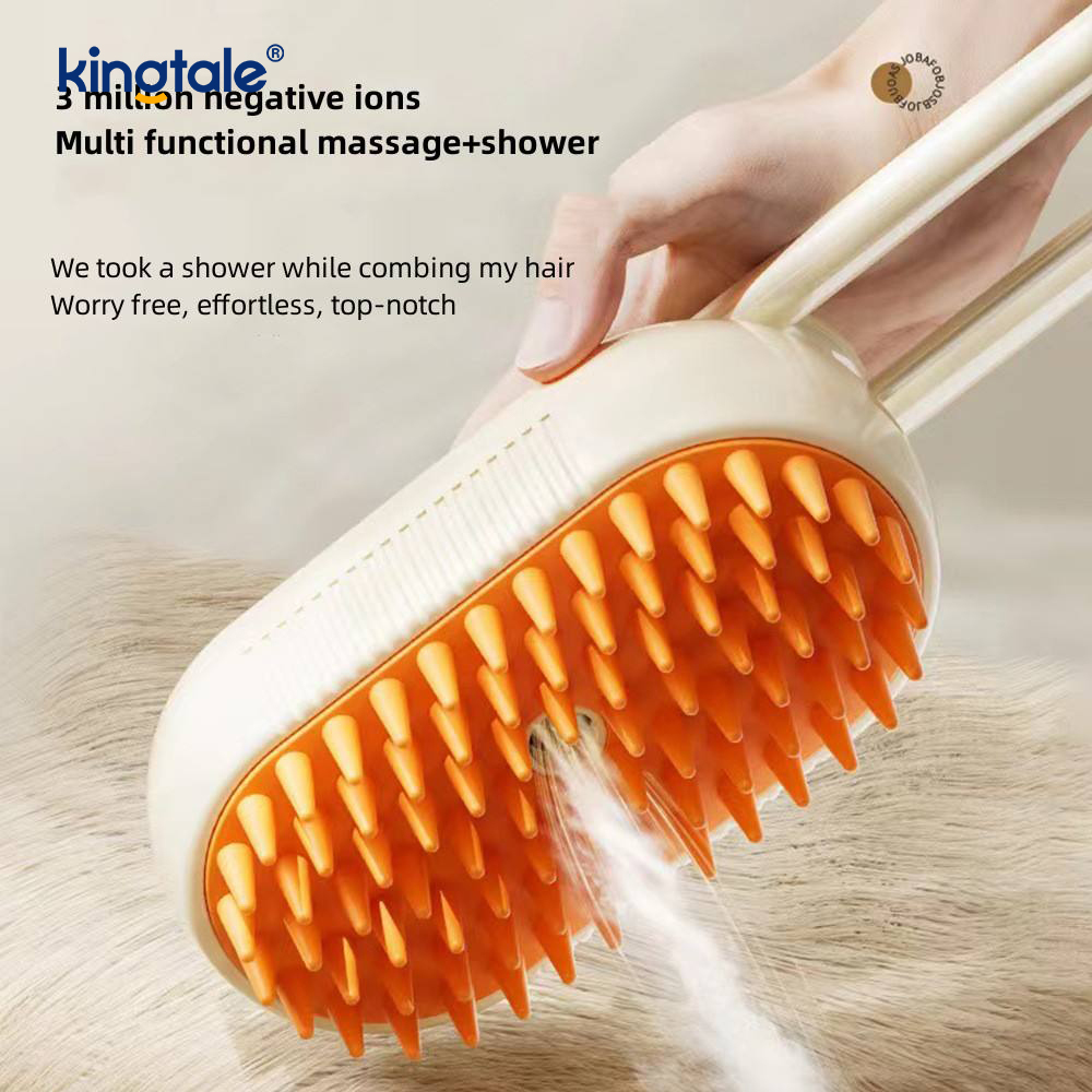 Cat Steam Brush 3 In 1 Steamy Pet Brush Silikonmassage Dog Hair Remover Kam