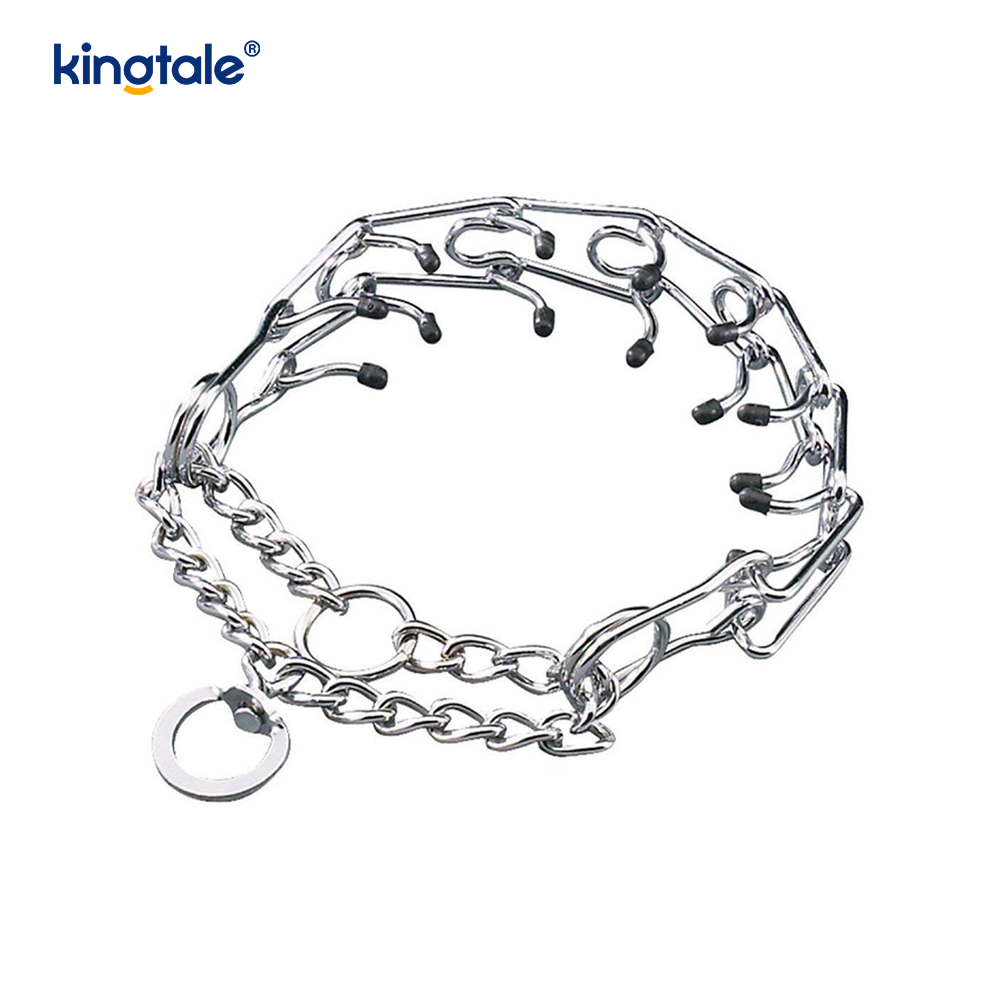 Pet Pinch Choke Halsband Kolstål Metal Prong Dog Training Halsband