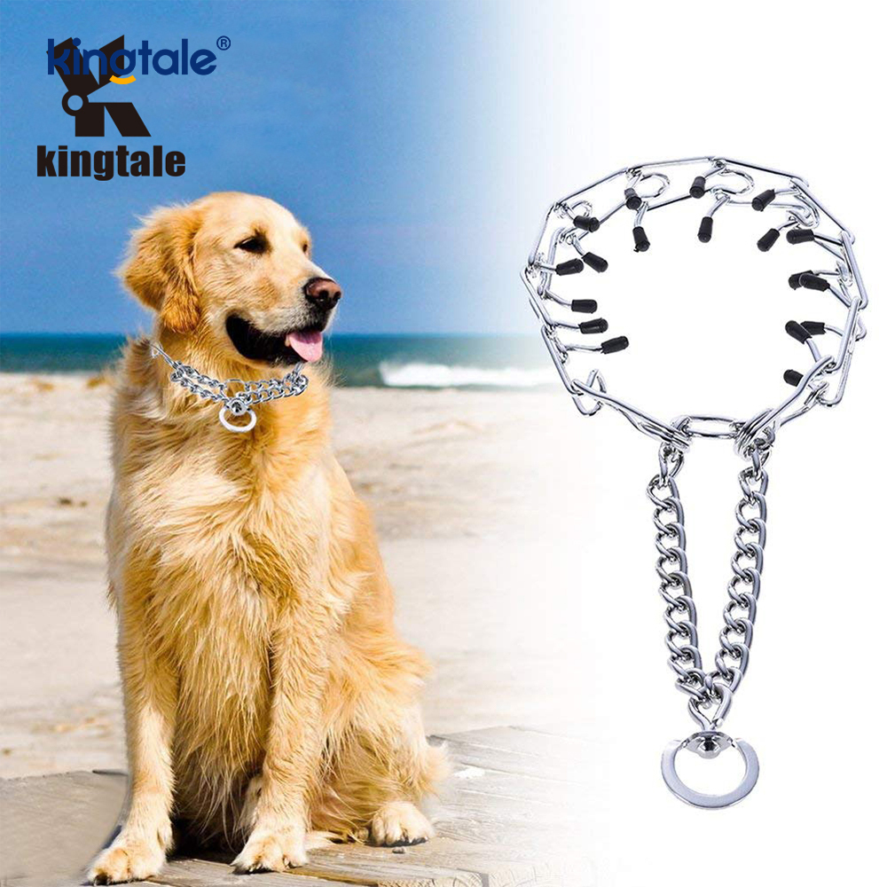 Pet Pinch Choke Halsband Kolstål Metal Prong Dog Training Halsband