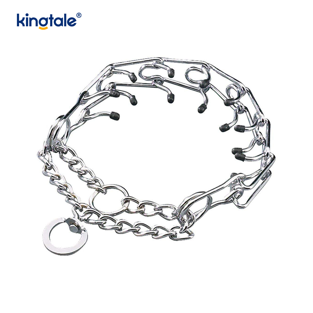 Pet Pinch Choke Halsband Kolstål Metal Prong Dog Training Halsband