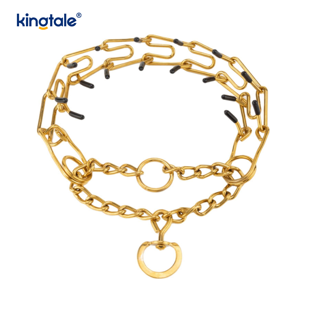 Pet Pinch Choke Halsband Kolstål Metal Prong Dog Training Halsband