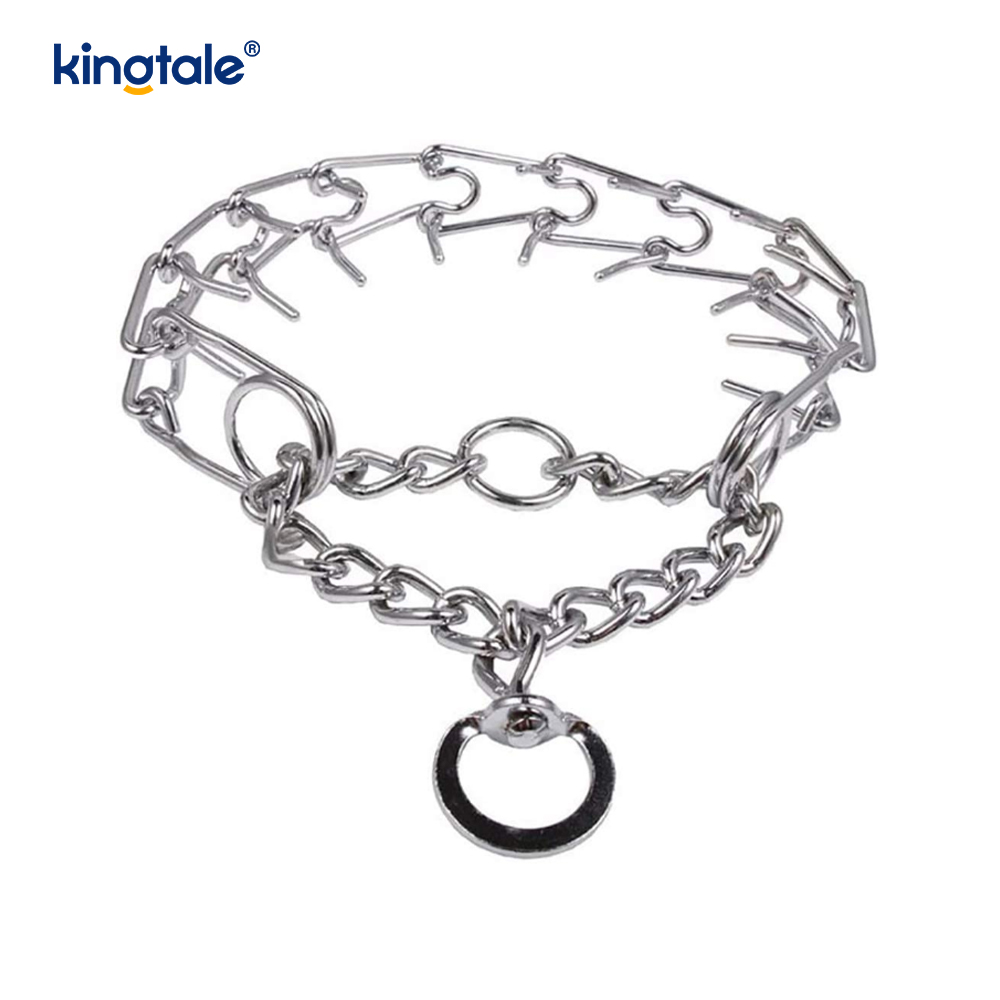 Pet Pinch Choke Halsband Kolstål Metal Prong Dog Training Halsband