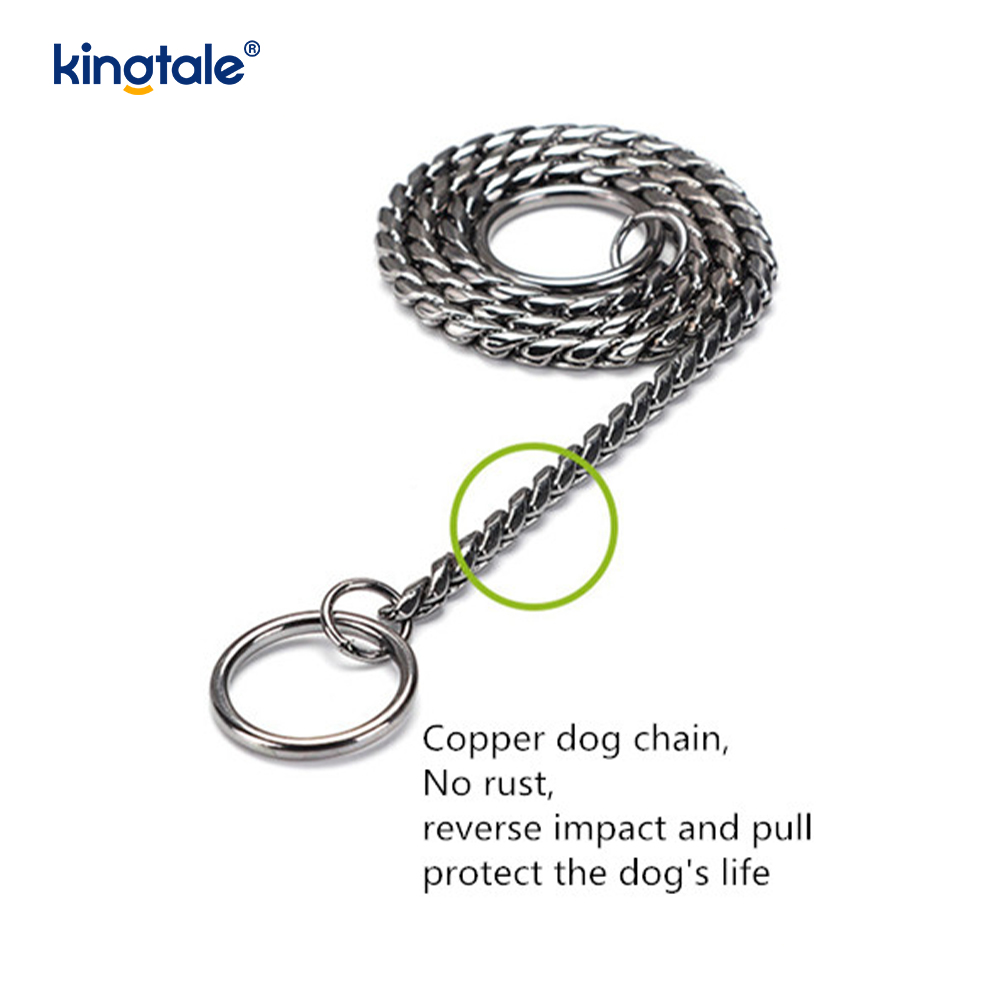 Pure Copper Metal Snake Dog Chain Halsband för små och medelstora hundar