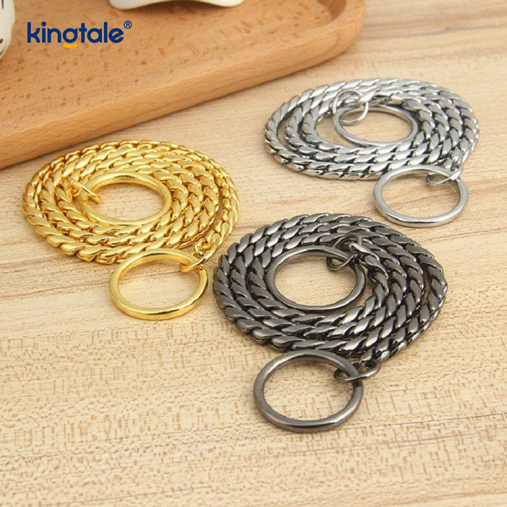 Pure Copper Metal Snake Dog Chain Halsband för små och medelstora hundar