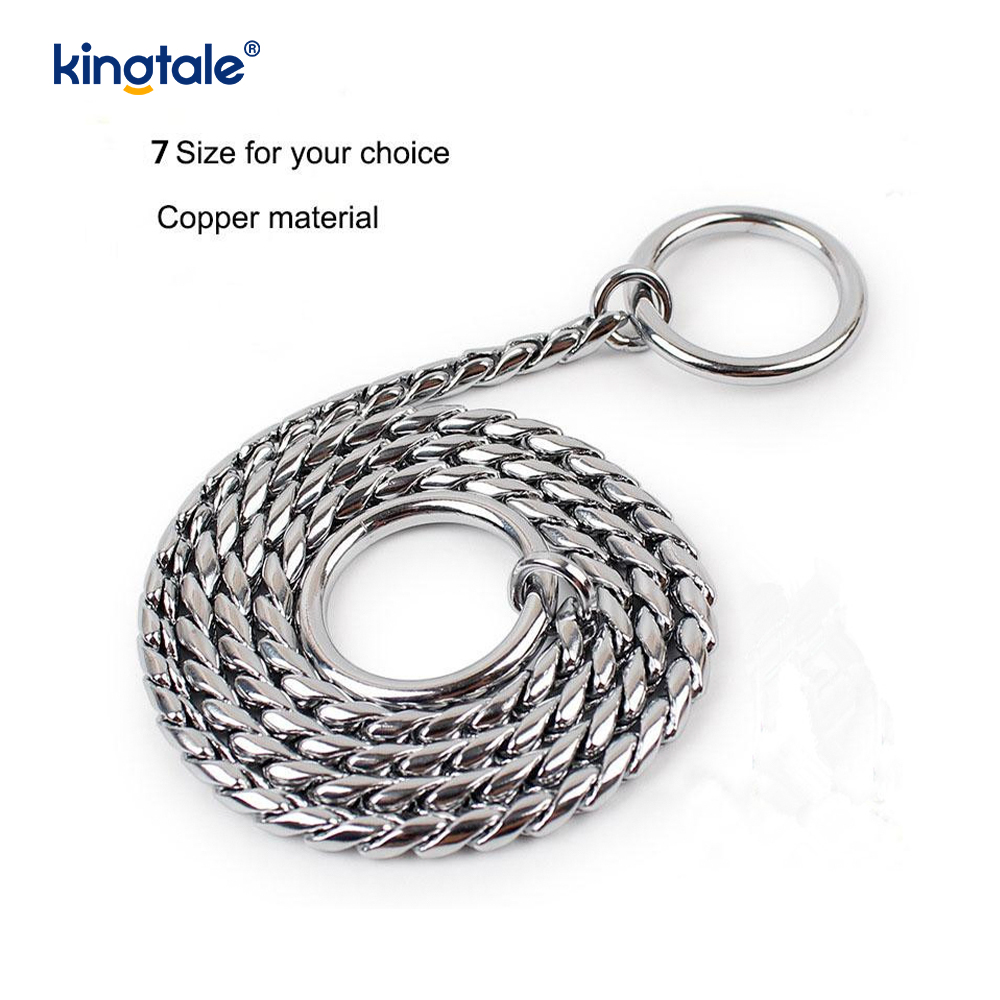 Pure Copper Metal Snake Dog Chain Halsband för små och medelstora hundar