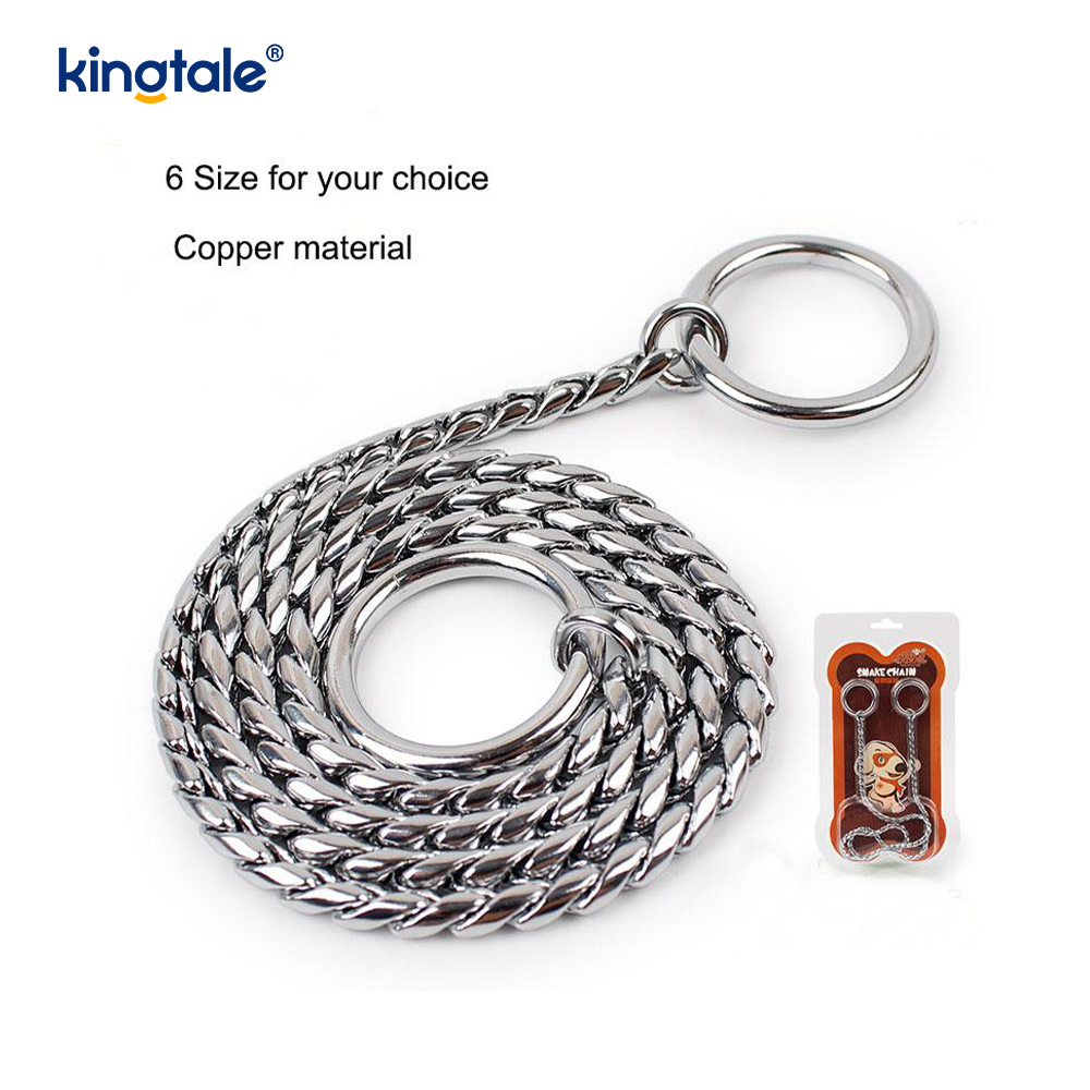 Pure Copper Metal Snake Dog Chain Halsband för små och medelstora hundar