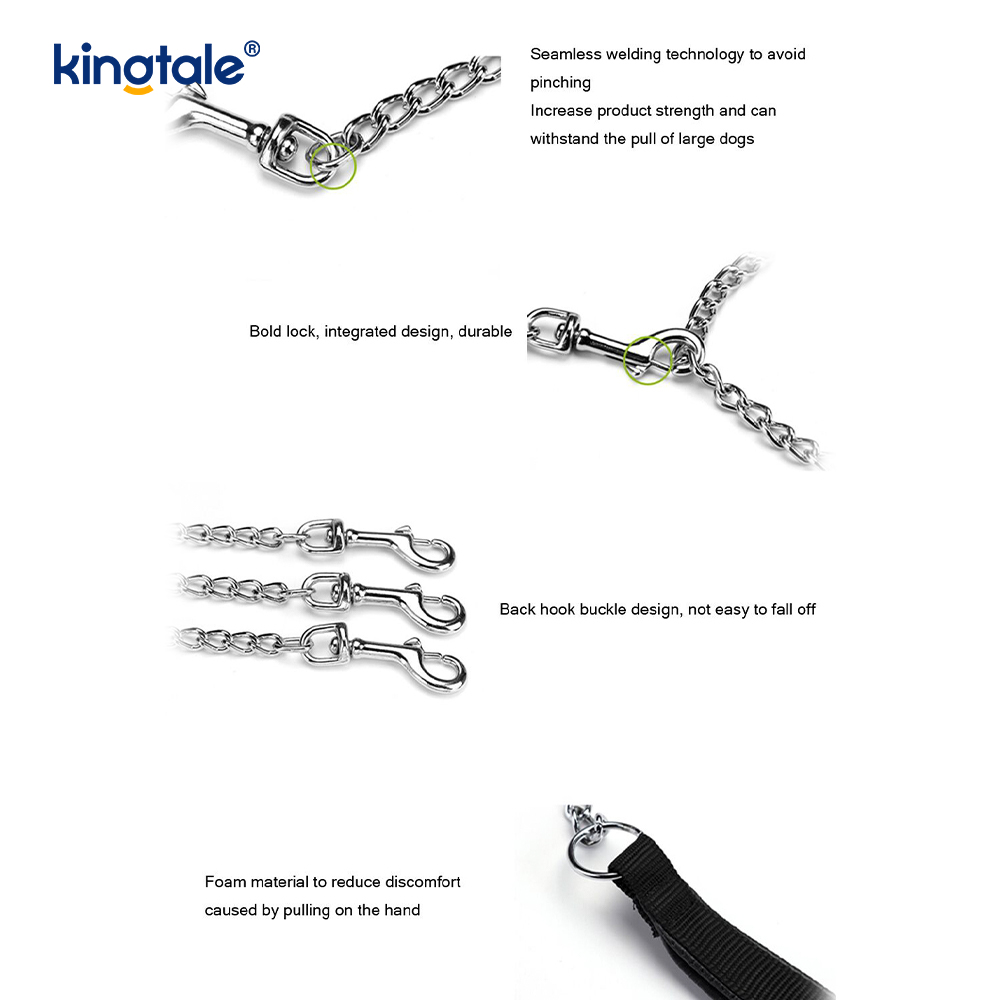 Custom Metal Heavy Duty Hundkedjeledning med skumhandtag för hundar
