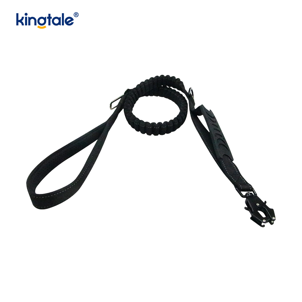 Reflekterande No Pull Heavy Duty Taktisk Hundhalsband koppel Bungee Leash