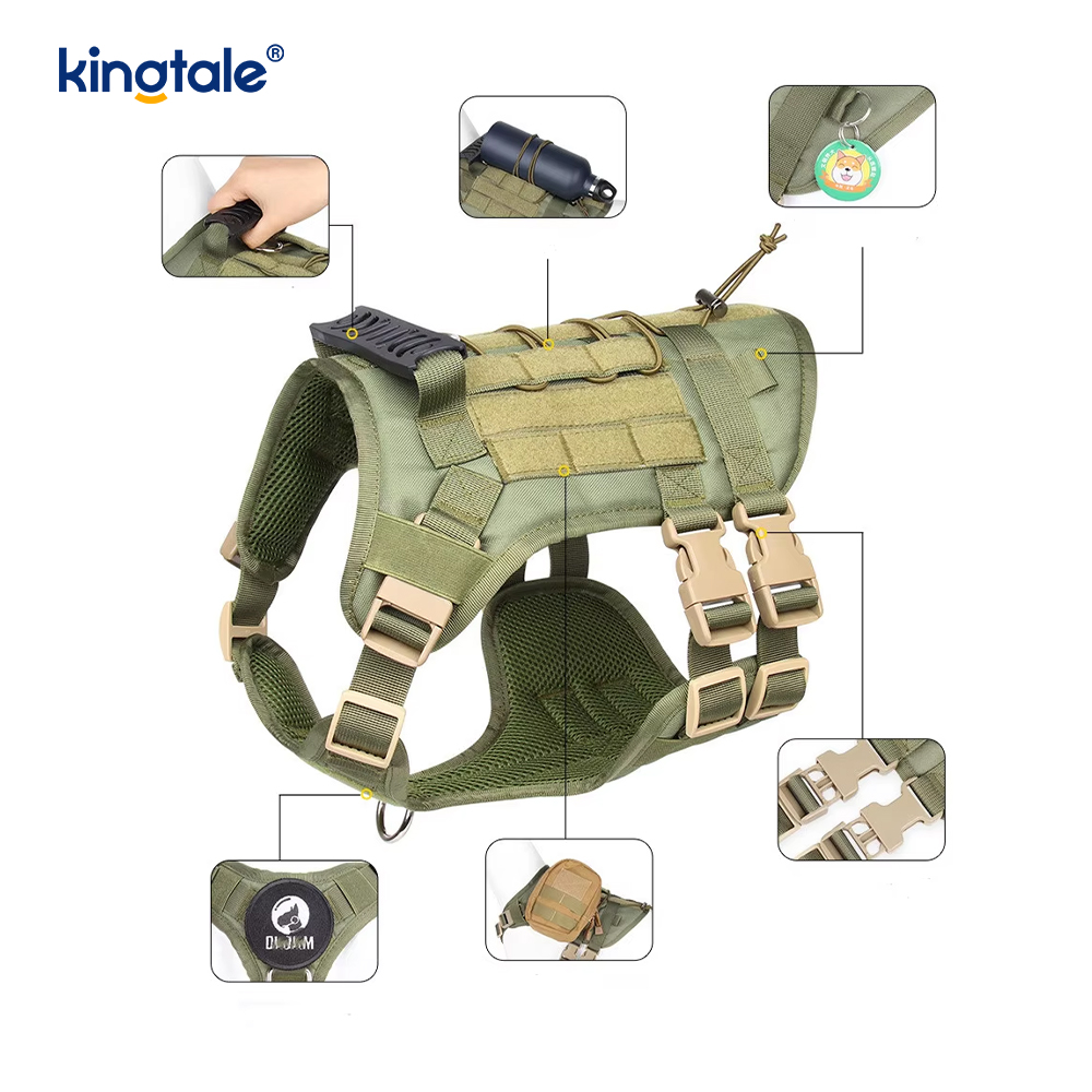 Skräddarsydd Heavy Duty Large Vest Mesh Andningsbar justerbar hundsele