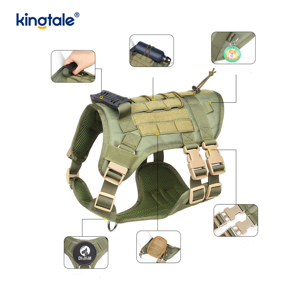 Skräddarsydd Heavy Duty Large Vest Mesh Andningsbar justerbar hundsele
