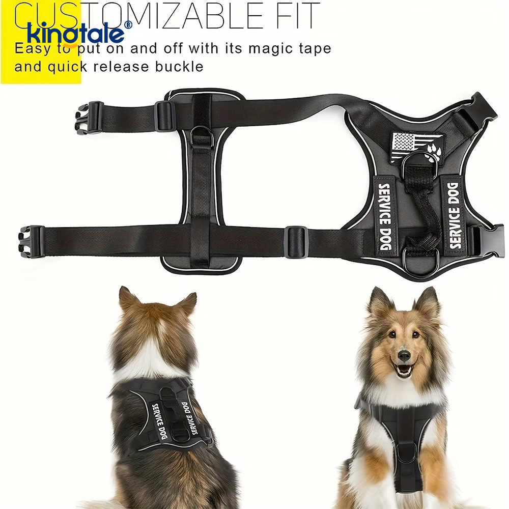 No-Pull Reflekterande Taktisk Heavy Duty Taktisk Hundsele för stora hundar